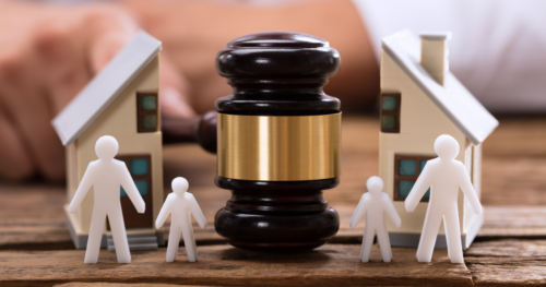 Gavel dividing family and home