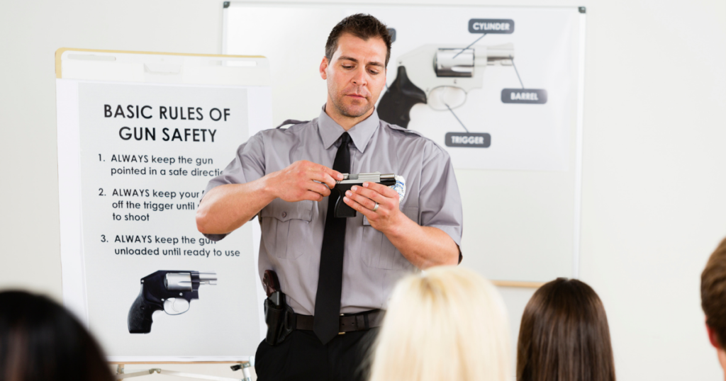 gun safety lecture by police officer